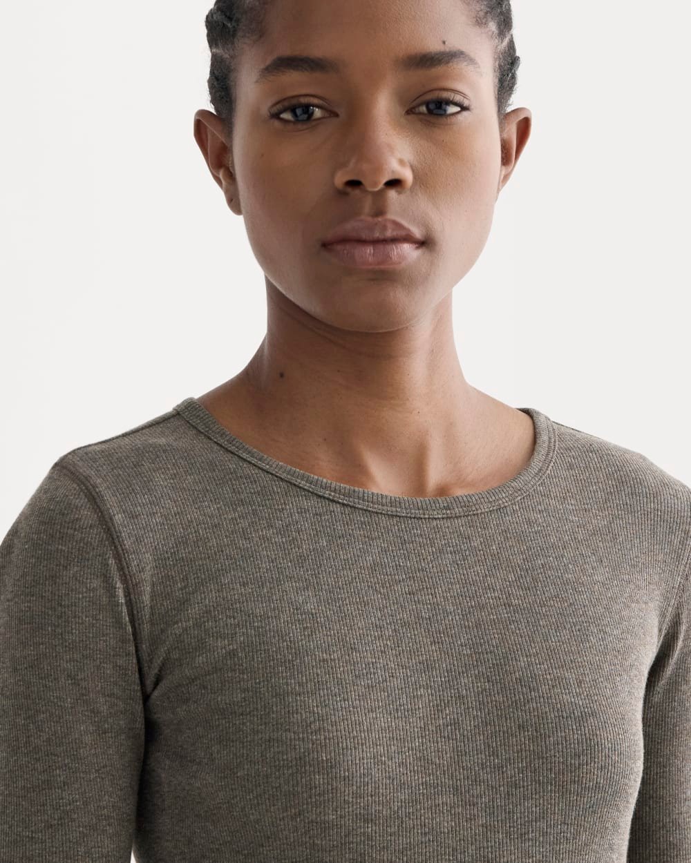 The Luxe Rib Long-Sleeve Crew | Washed Heathered Fatigue - Image 4