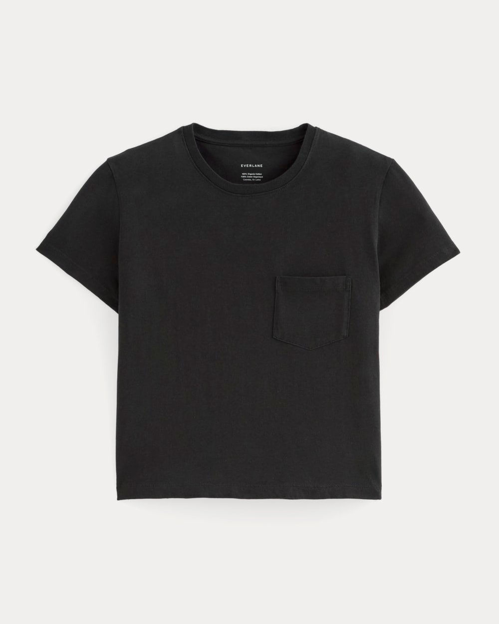 Alternative view of The Box-Cut Tee in Essential Cotton | Black | Pocket