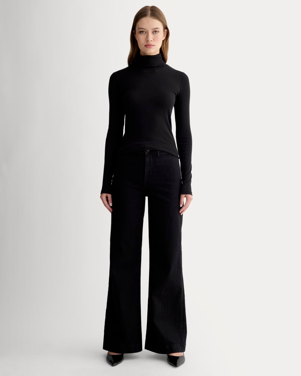 The Luxe Rib Turtleneck | Black - Image 3