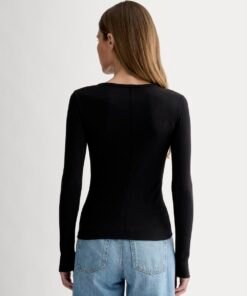The Luxe Rib Long-Sleeve Crew | Black - Image 4