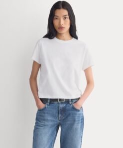 The Box-Cut Tee in Essential Cotton | White | No Pocket