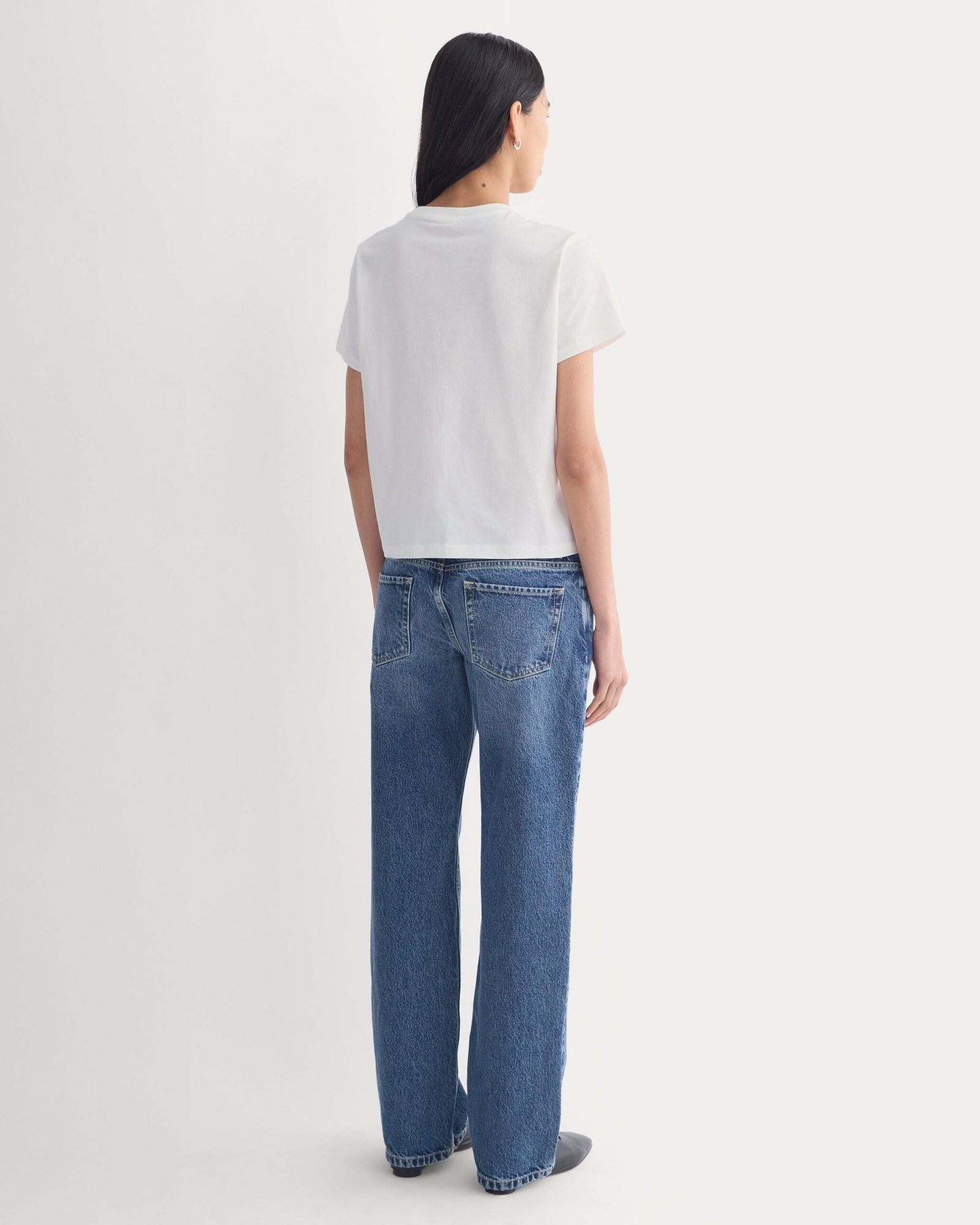 The Box-Cut Tee in Essential Cotton | White | No Pocket - Image 5