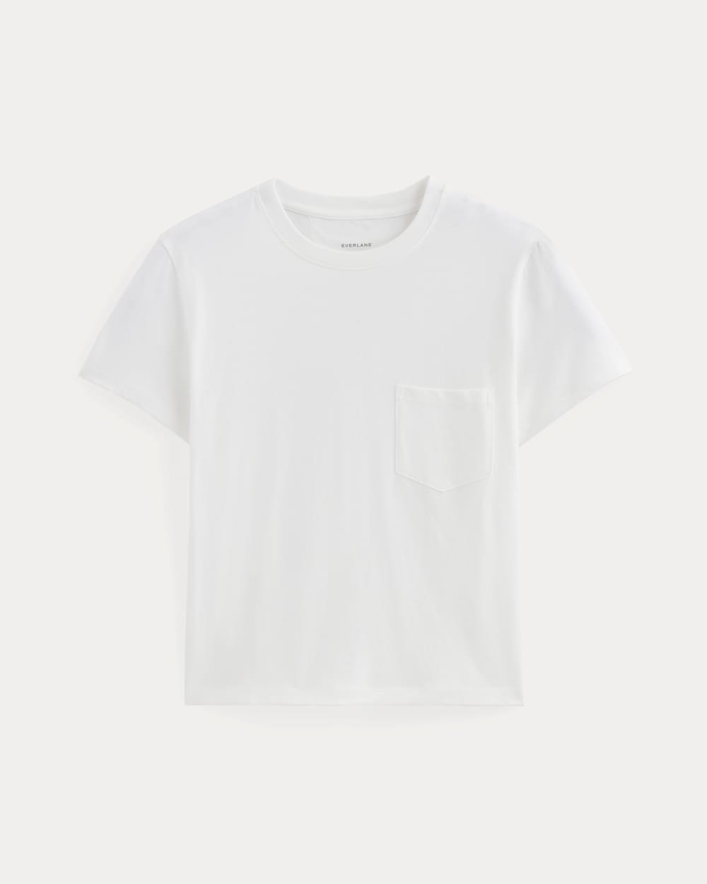 Alternative view of The Box-Cut Tee in Essential Cotton | White | Pocket
