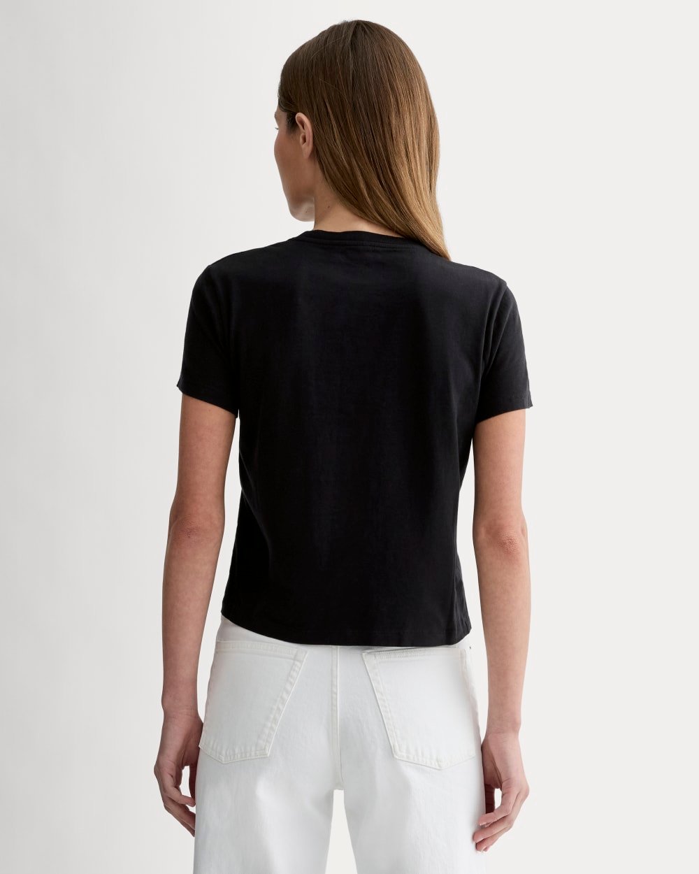 The Box-Cut Tee in Essential Cotton | Black | Pocket - Image 4