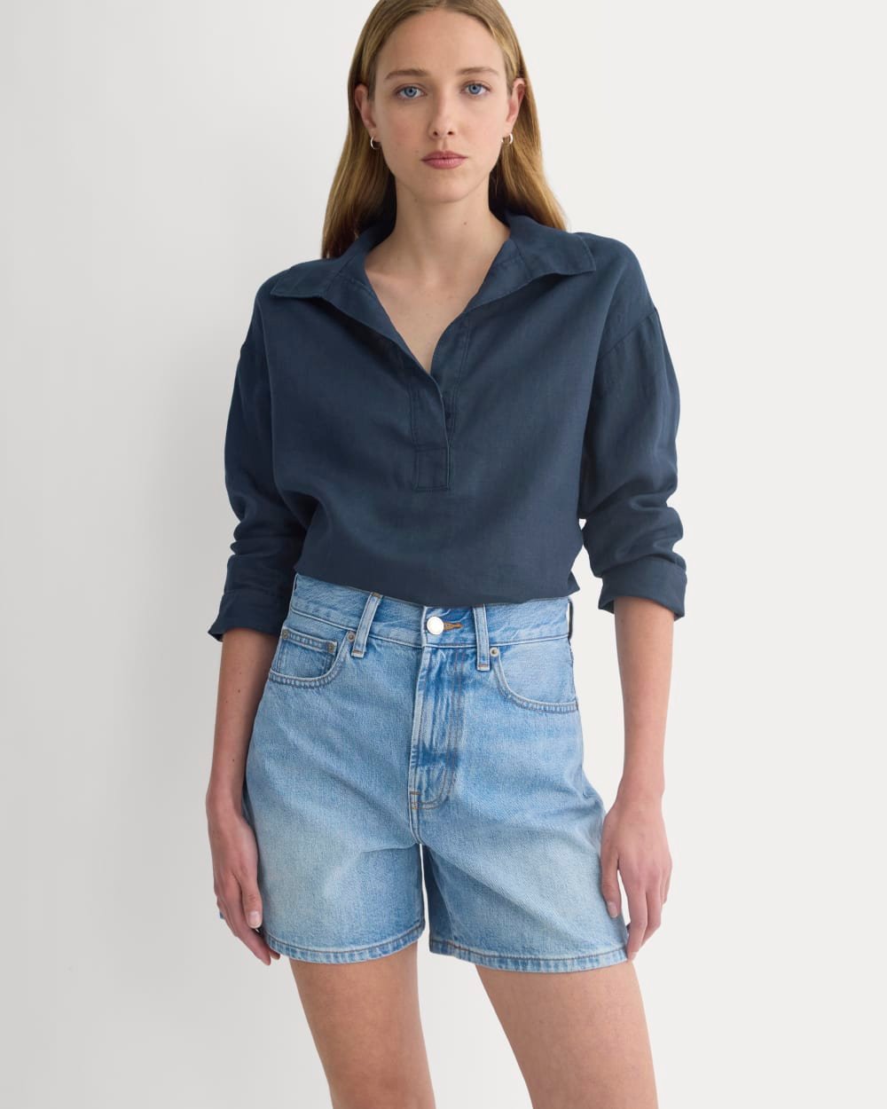 Way-High® A-Line Denim Short | Light Indigo - Image 3