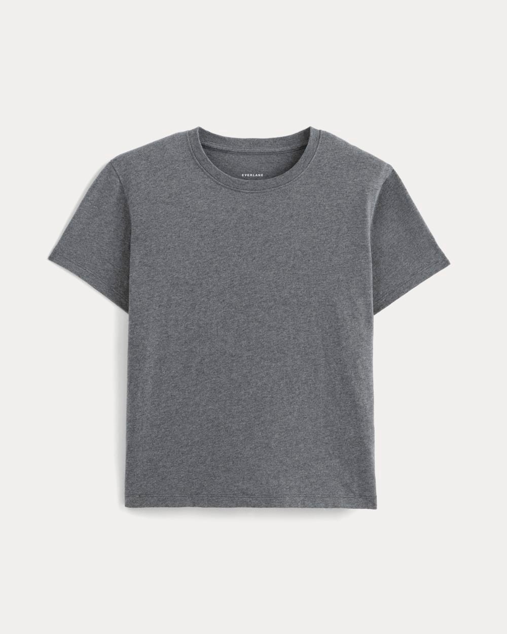 Alternative view of The Box-Cut Tee in Essential Cotton | Heathered Charcoal | No Pocket